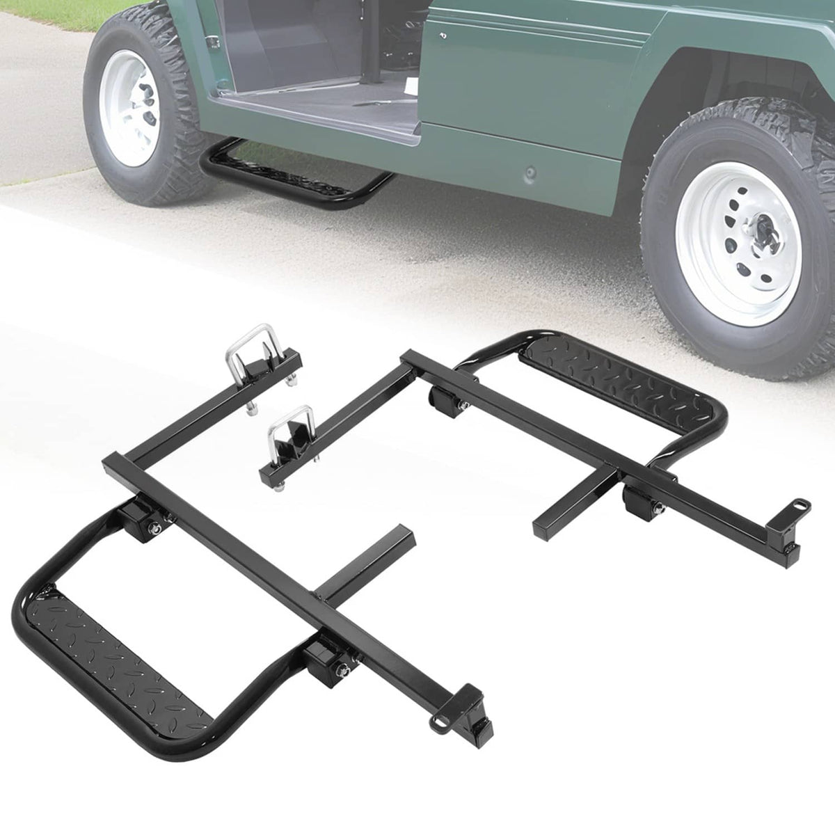 Solidspare 2PCS Black Nerf Bars / Running Boards for EZGO RXV 2008+ Gas/Electric Golf Cart