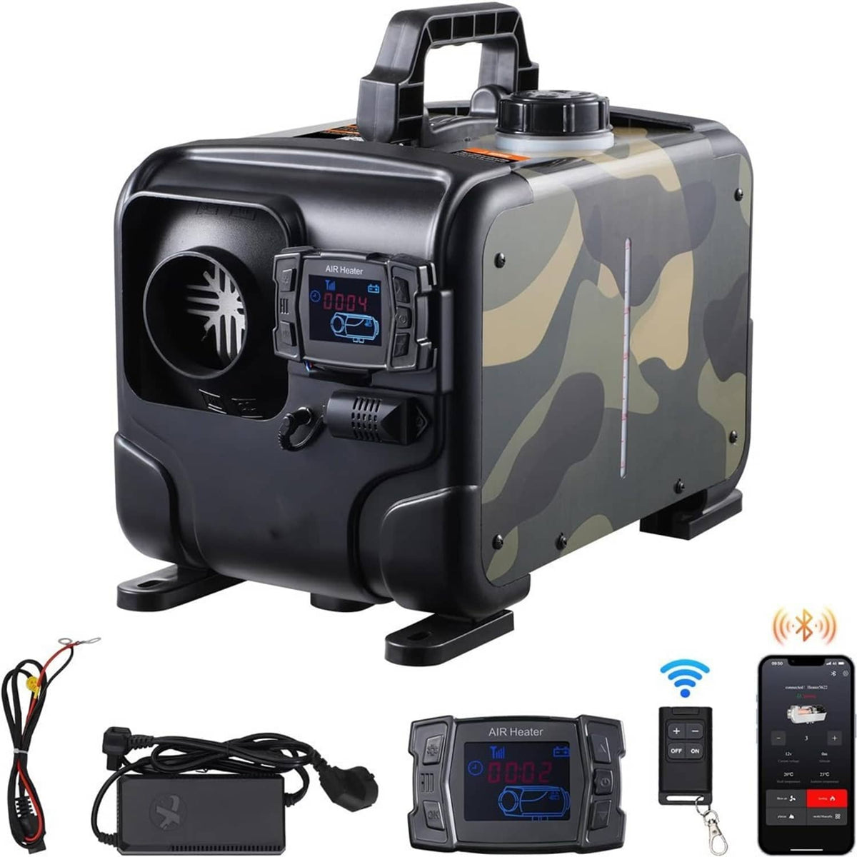 Solidspare 8KW Diesel Air Heater All in one 12V/24V 110V Bluetooth APP Remote Control Car