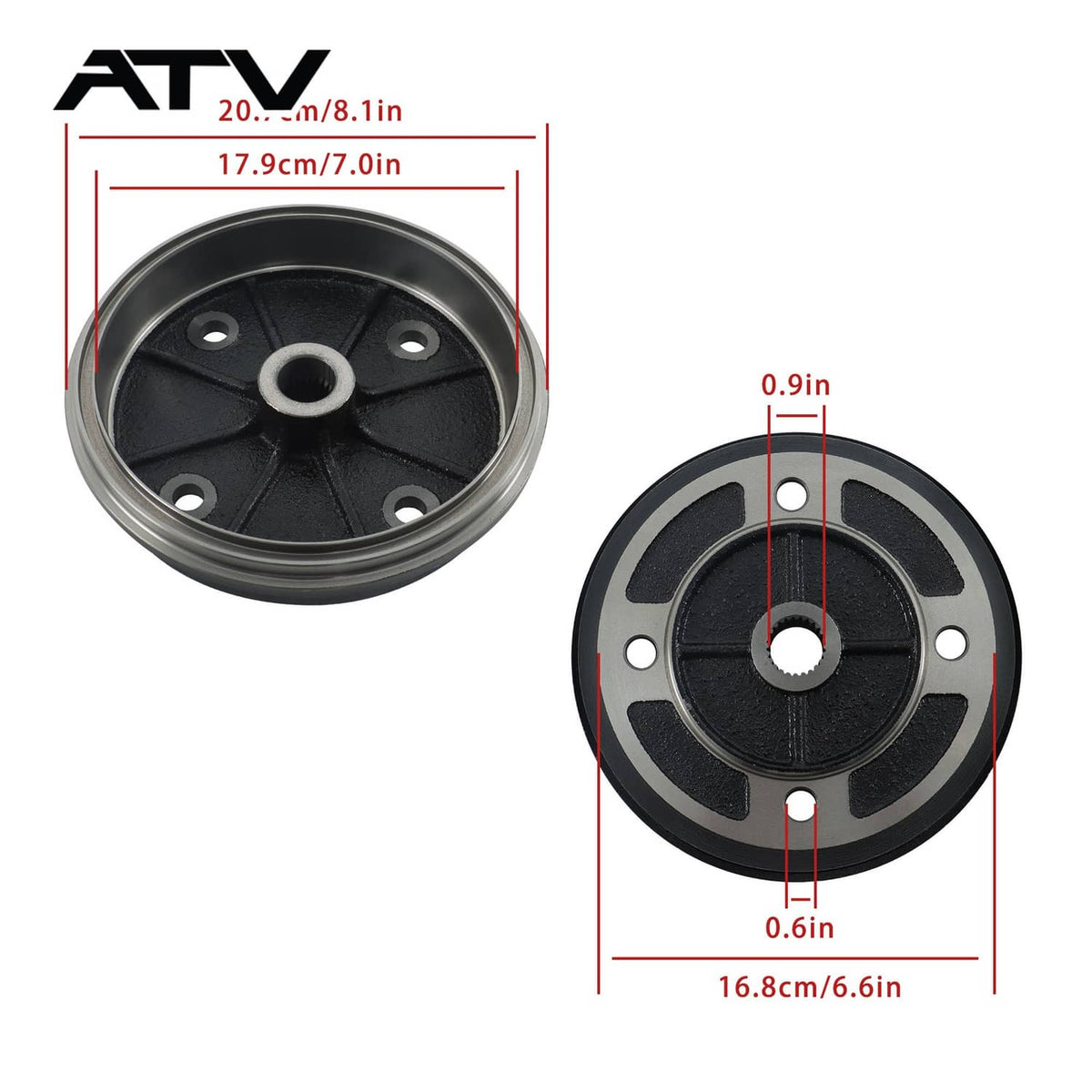 Solidspare Rear Brake Drum For Kawasaki Mule 2500 2510 2520 1994-2000 41038-1226 41038-1227