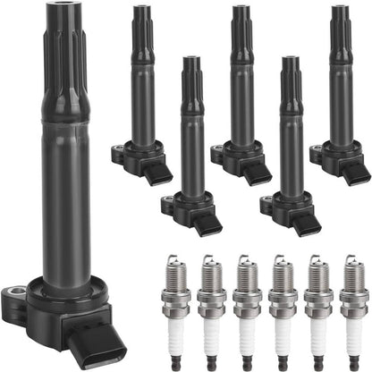 Solidspare New 6Pcs Ignition Coil Set + 6pcs Platinum TT Spark Plug For Toyota Lexus Camry