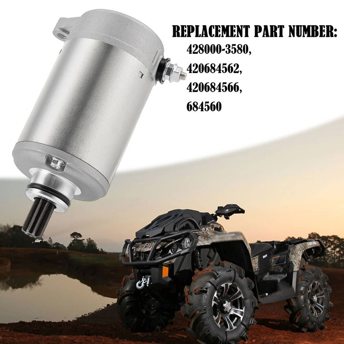 Solidspare Starter 420684566 for Can-Am Outlander 650 Max 2007-2015 / 650 6X6 2015-2023