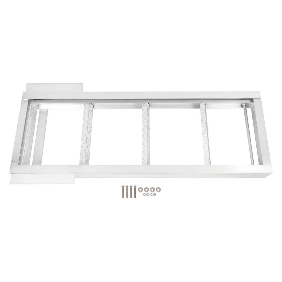 Solidspare 4 Step Pontoon Under Deck Boat Ladder Aluminum Under-Boat Mount , Silvery