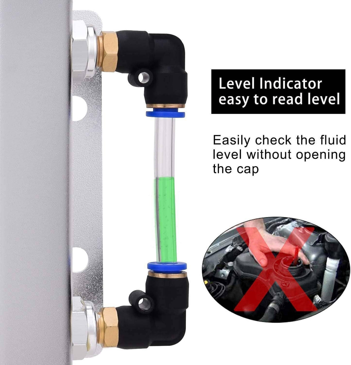 Solidspare Universal 1L Aluminum Radiator Coolant Overflow Bottle Recovery Water Tank