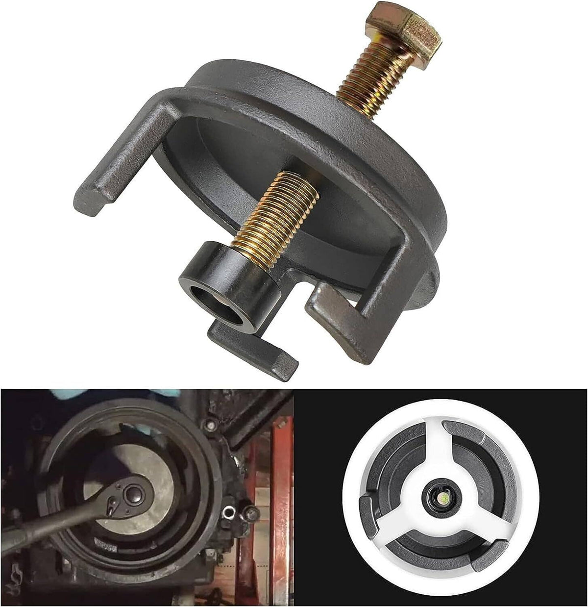Solidspare 25264 Harmonic Balancer Puller Fit for GM Dodge Jeep Chrysler Crank Pulley Gold