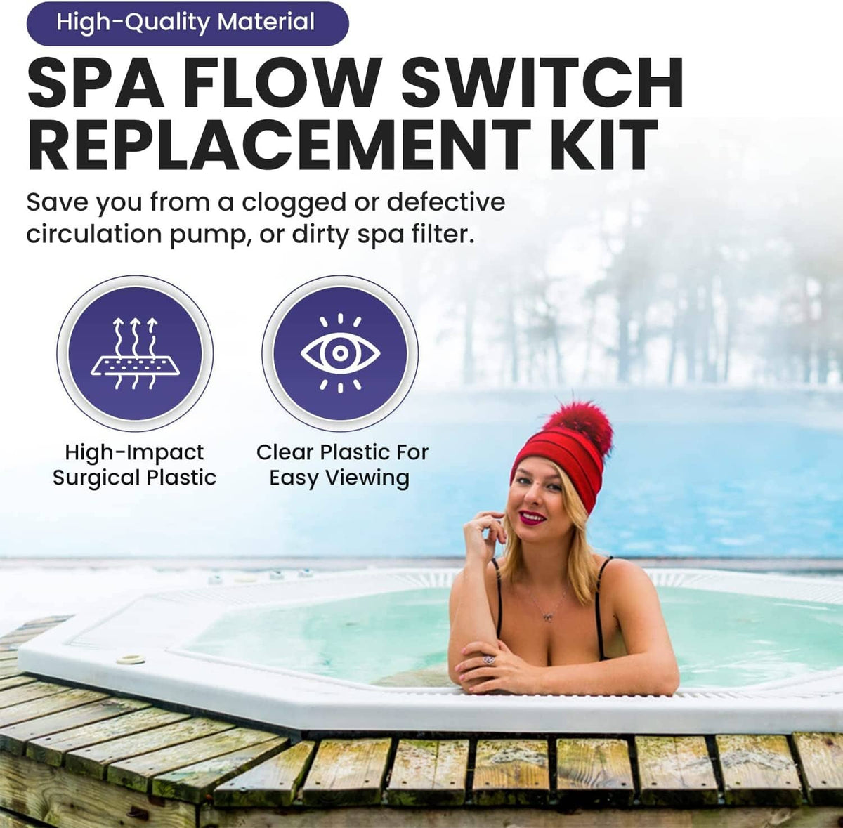 Solid Spare 2560-040 Flow Switch Replacement Part Kit for Sundance Spas and Jacuzzi Hot Tub