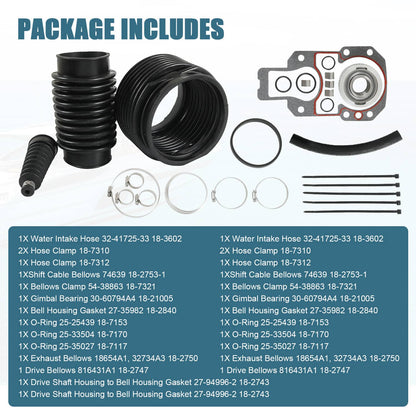 Solidspare FOR MERCRUISER ALPHA ONE 1 GEN 2 TRANSOM BELLOWS REPAIR RESEAL KIT 30-803099T1