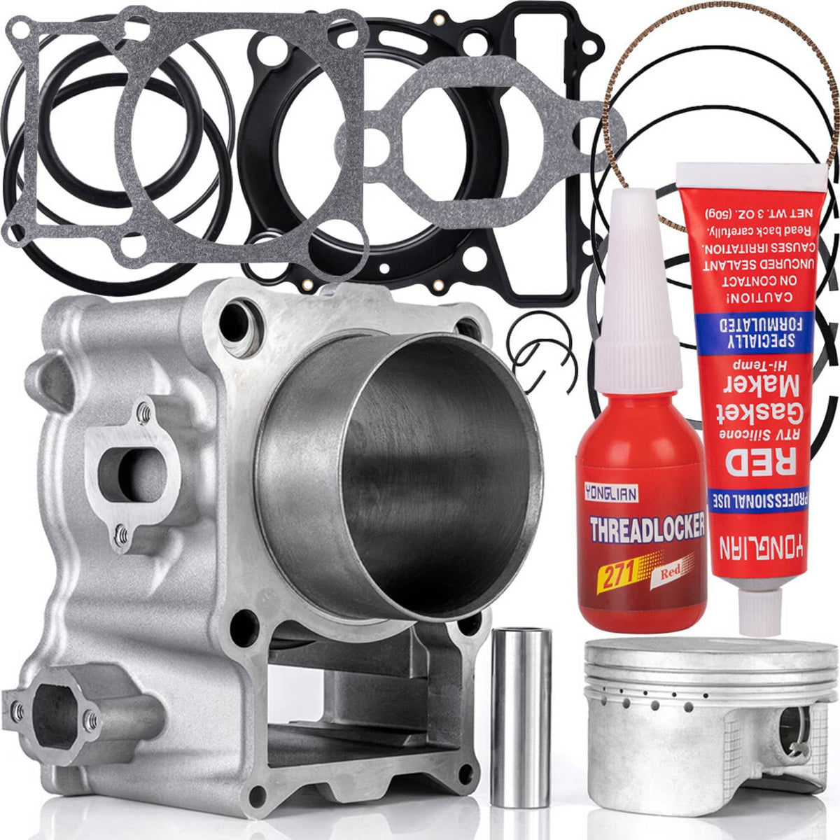 Solidspare 400cc 84.5mm Cylinder Piston Gasket Top End Kit For Yamaha Grizzly 400 07-08 ATV