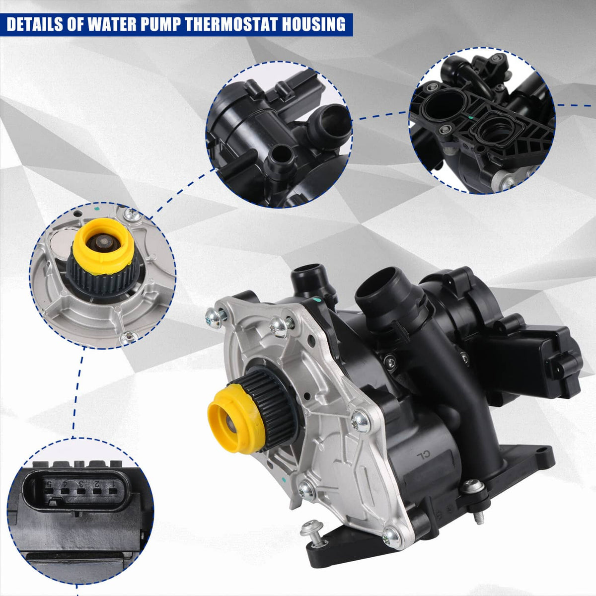Solidspare Water Pump Thermostat Housing for Audi A3 A4 A6 VW Golf Passat 1.8 2.0 06L121111