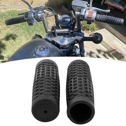 Solidspare Pair 25mm 28mm Motorcycle Handlebar Grips Hand Grip Rubber For Harley XL Honda