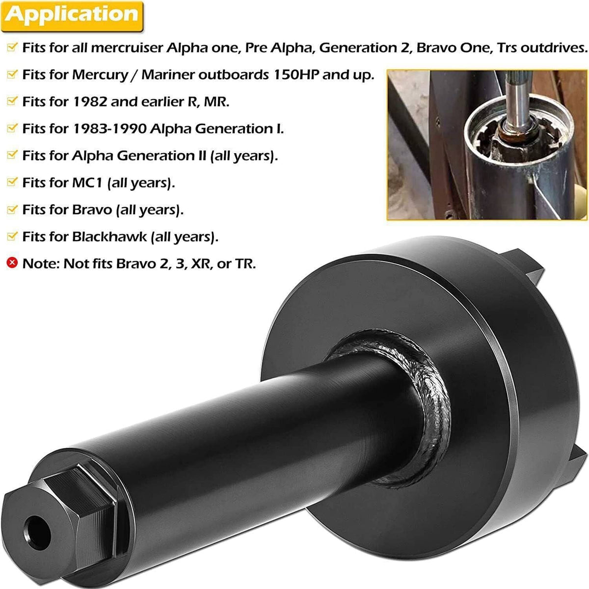 Solidspare Bearing Carrier Retainer Wrench Tool for Mercury Mercruiser Alpha Bravo 91-61069