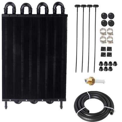 Solidspare 8 Rows Aluminum Remote Transmission Oil Cooler Radiator Converter Kit Universal