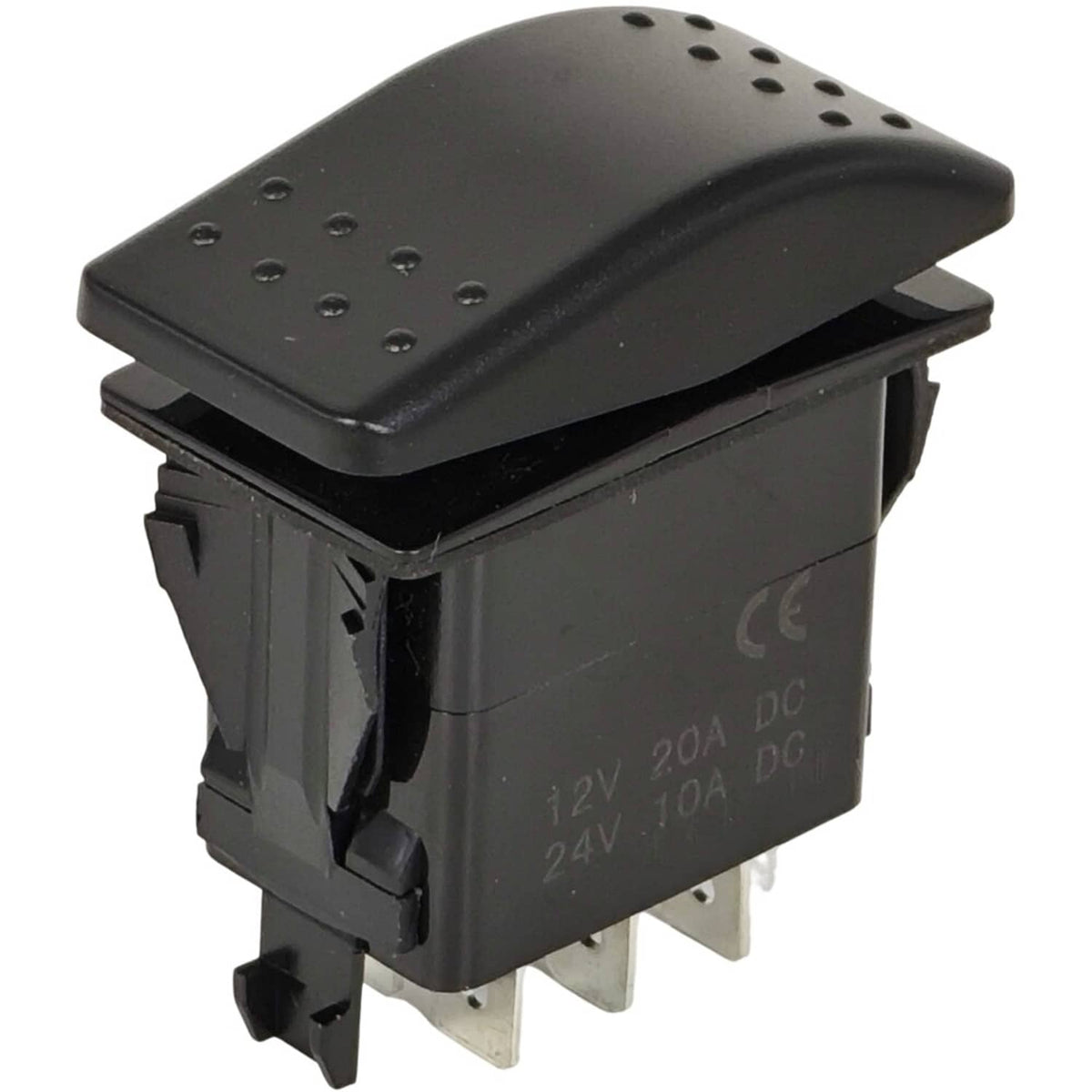 Solid Spare Non-Illuminated Momentary Rocker Switch VLD1S00B-AZC00-000 DPDT 20A 12VDC Sealed