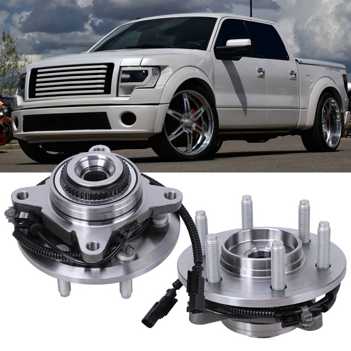 Solidspare Front L&R Wheel Bearing Hub Assembly for 2011 2012 2013 2014 Ford Expedition 4WD