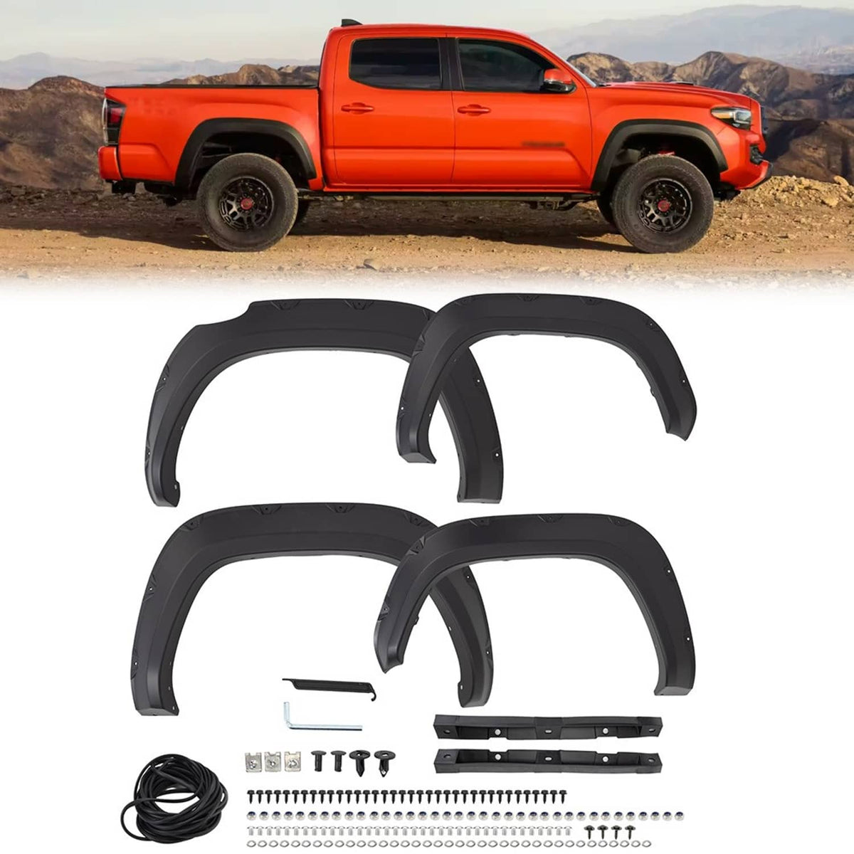 Solidspare For Toyota Tacoma 2016-2023 3.5L V6/ 2.7L l4 Front Rear Wheel Fender Flare Trim