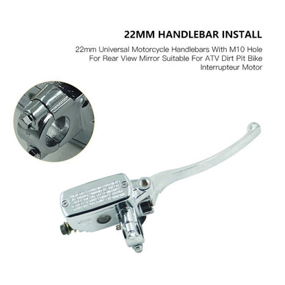 Solidspare 7/8" Motorcycle Hydraulic Brake Clutch Master Cylinder Lever Chrome 22MM