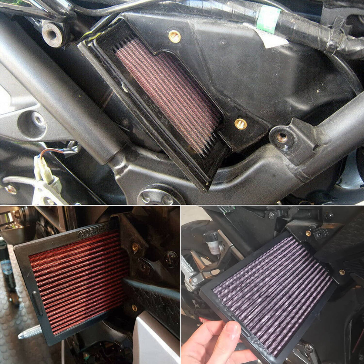 Solidspare Intake Air Filter Cleaner For Kawasaki EX250F Ninja 250R EX300 08-17 Motorcycle