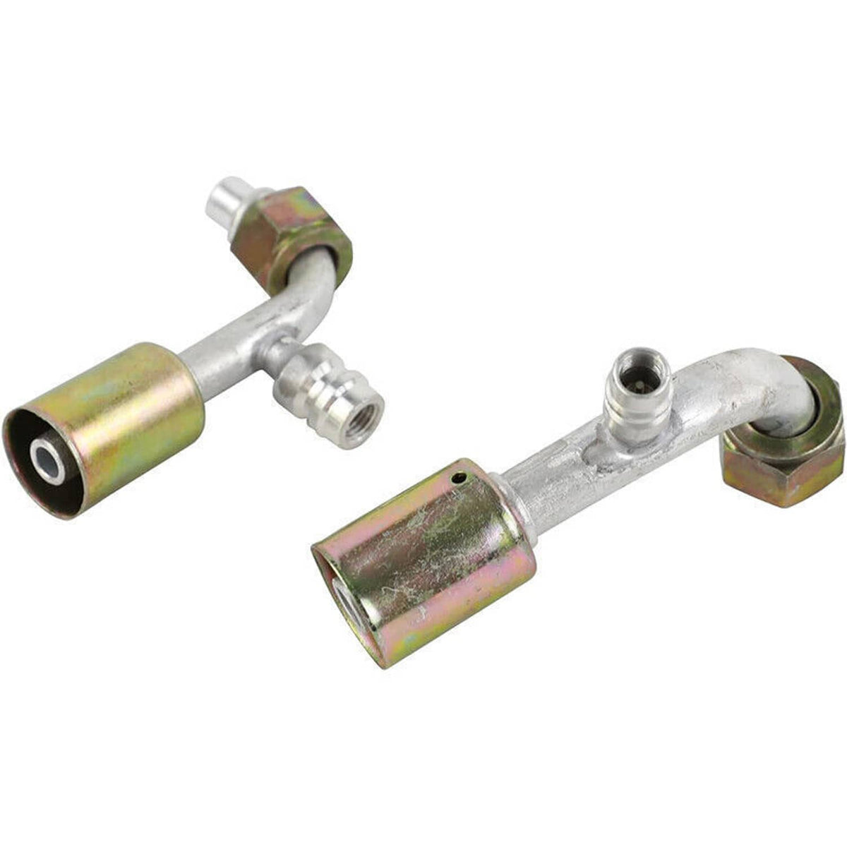 Solidspare AC Fitting Set #8 and #10 Female Oring Beadlock 90 Degree & R134a pressure valve