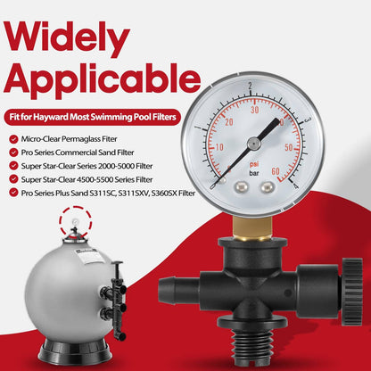 Solid Spare For Hayward DEX2400S Pool/Spa Filter Air Relief Valve Gauge Assembly ECX270861