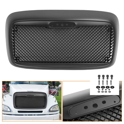 Solid Spare For Freightliner Columbia 00-12 Black Front Bumper Upper Grille Mesh Style Grill