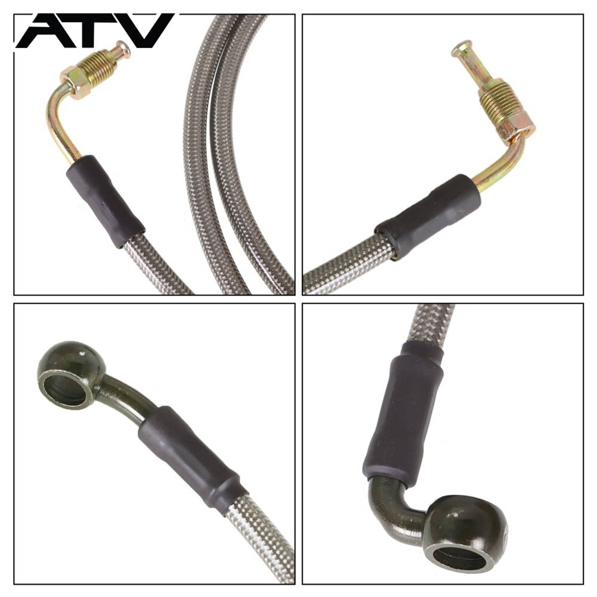 Solidspare Extended Front & Rear Brake Lines Fit for Polaris RZR 800 S 4, RZR XP 900, 570