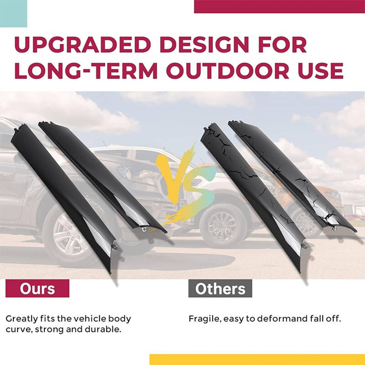 Solidspare 2Pcs For Infiniti QX56 QX80 Nissan Armada 2011-22 Windshield Trim Pillar Molding
