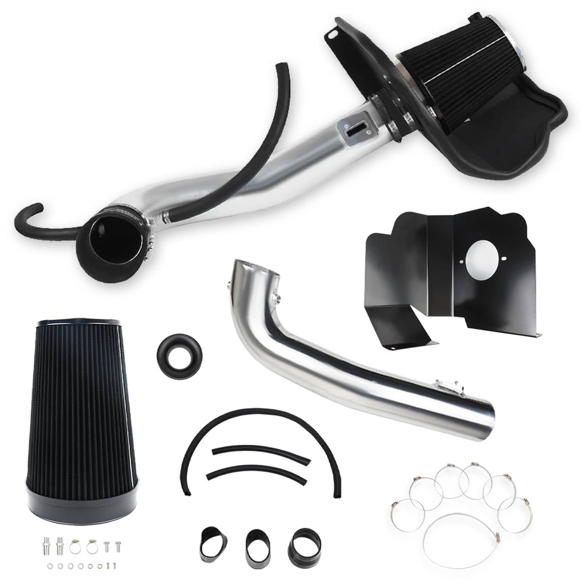 Solidspare Cold Air Intake Kit + Heat Shield For 2014-2019 Chevrolet GMC Cadillac 5.3L 6.2L