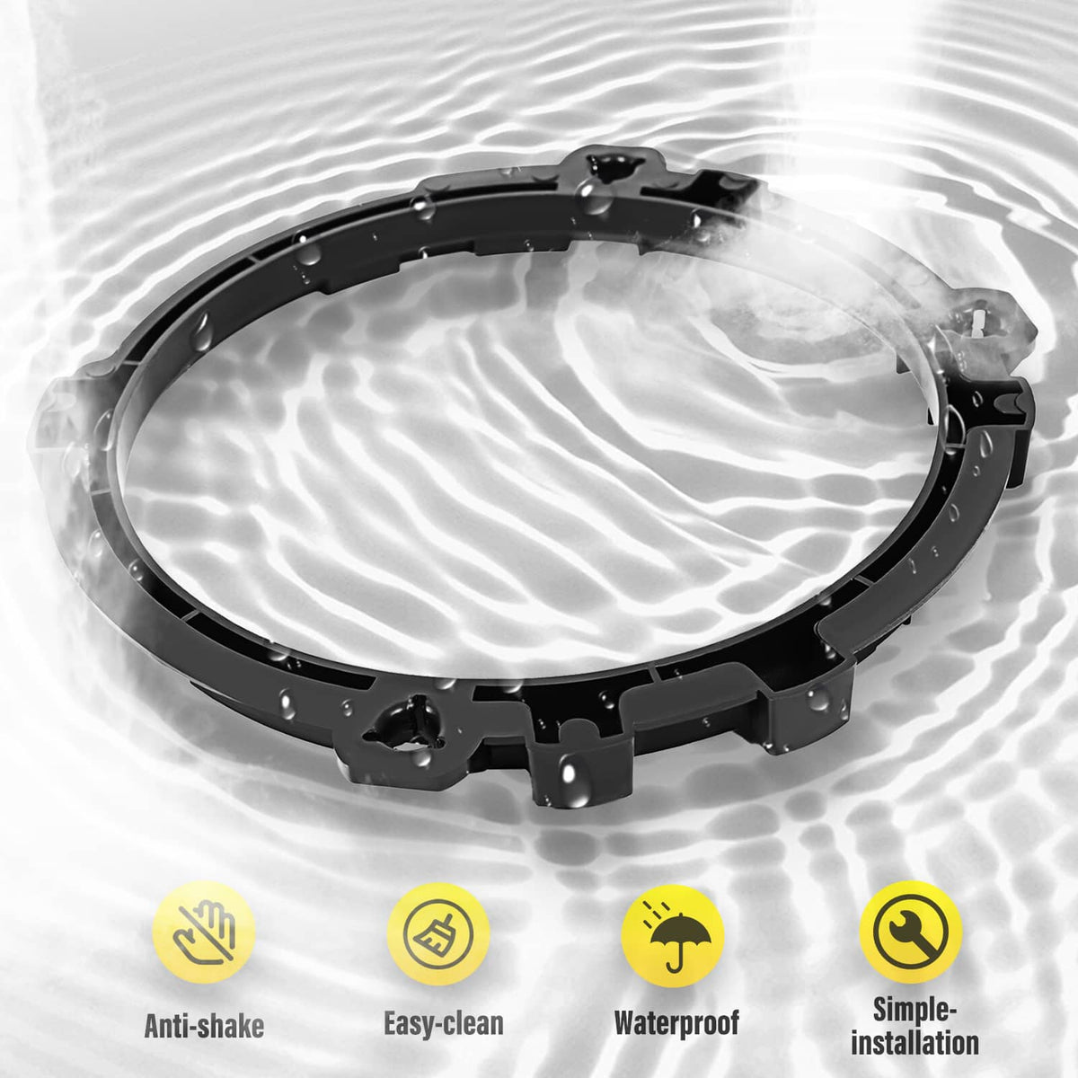 Solid Spare Black 7" Headlight Replacement Mount Bracket Ring Fit Jeep Wrangler 1997-2006