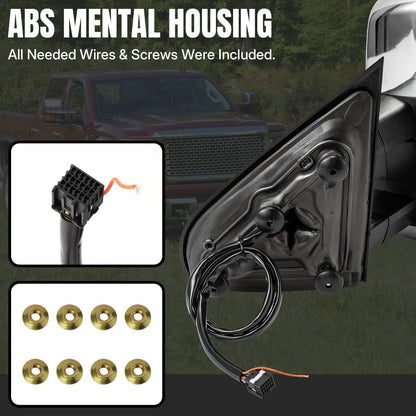Solidspare Manual Heated Tow Mirrors For 2014-2018 Silverado Sierra 1500 with LED Signals
