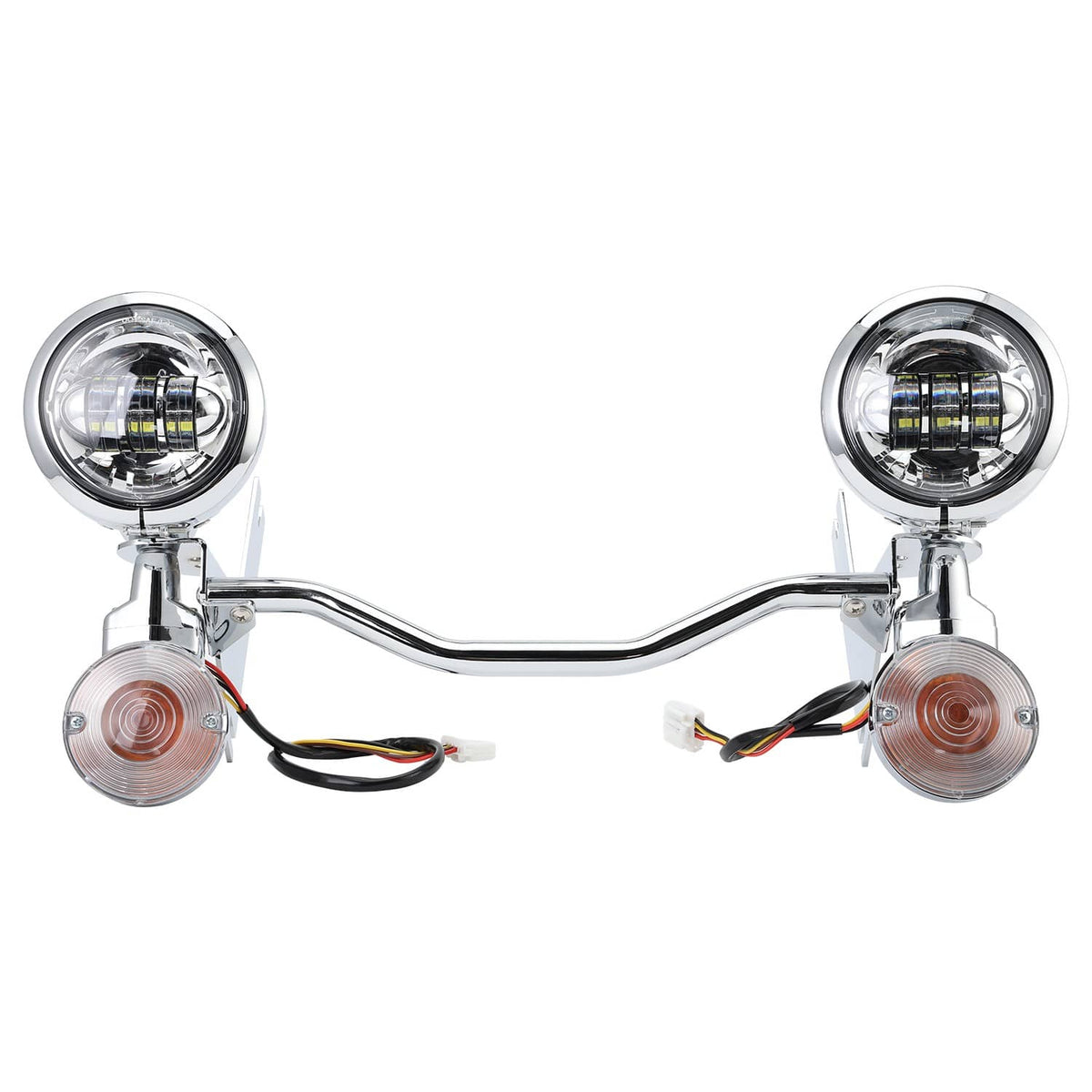 Solidspare LED Passing Fog Spot Light Turn Signal Lamp Bar Fit For Harley Road King 94-13