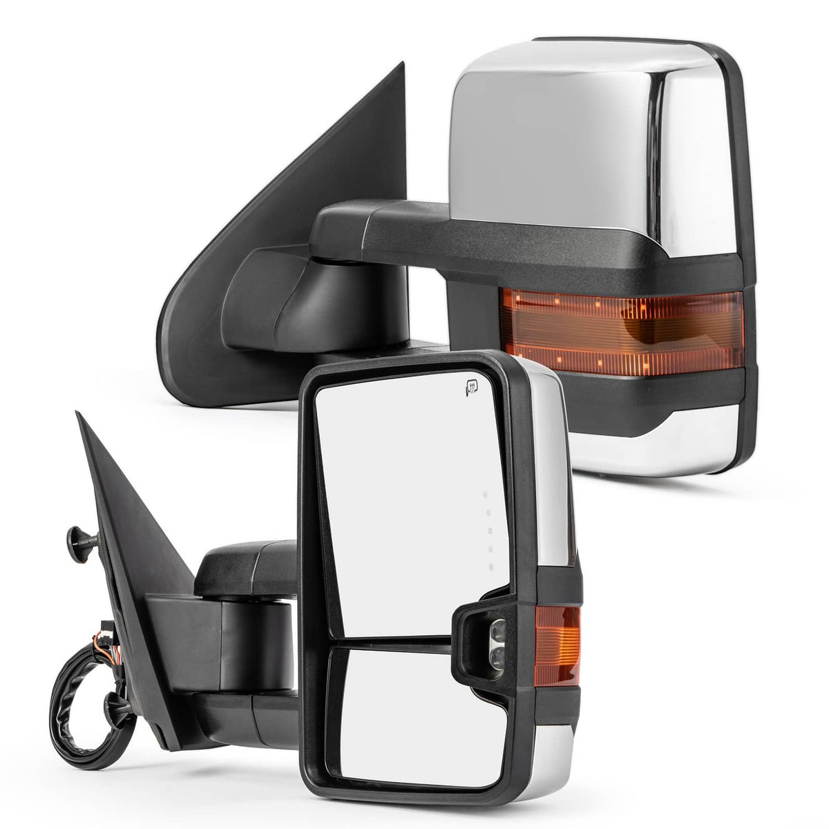 Solidspare Manual Heated Tow Mirrors For 2015-18 GMC Sierra Chevy Silverado 1500 2500 3500