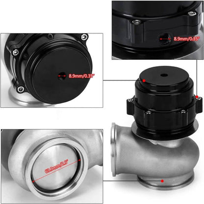 Solidspare Black 60MM Vband Flange Clamp Wastegate EWG Waste Gate 10 & 18 PSI Spring Kits