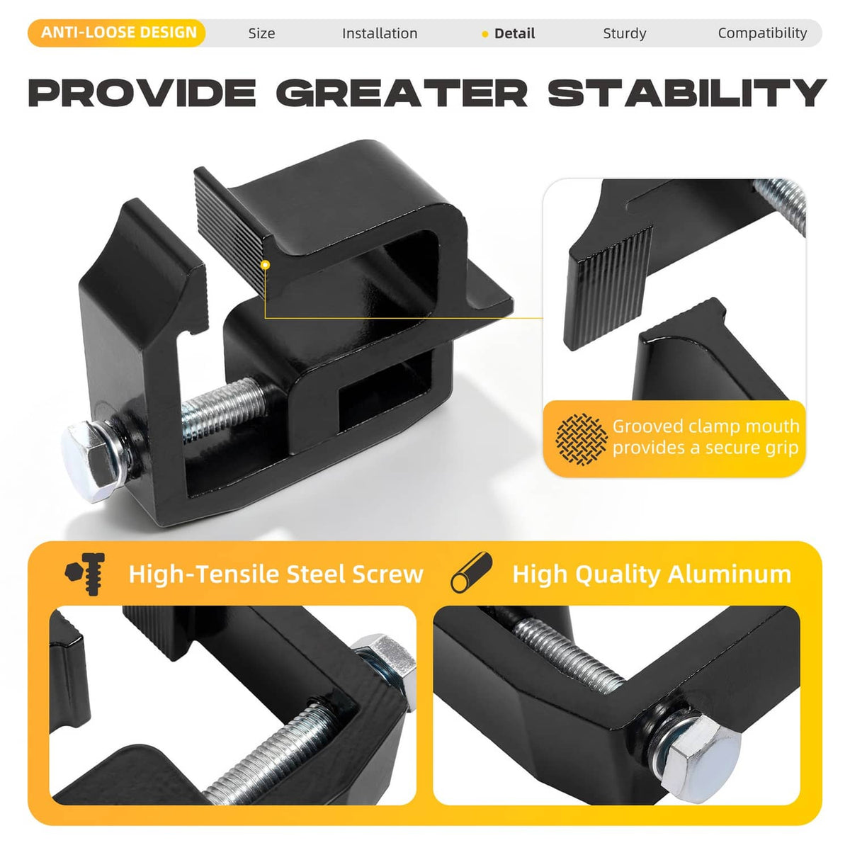 Solid Spare 8Pcs Truck Cap Topper Camper Shell Mounting Clamps Aluminum Truck Bed Clamp