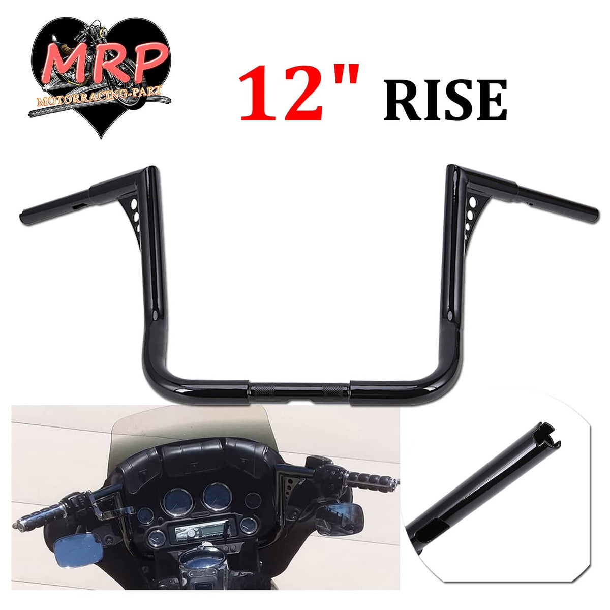 Solidspare DNA 12" Monkey Bagger Meathook Bar Handlebar For Harley Electra Street Glide FLH