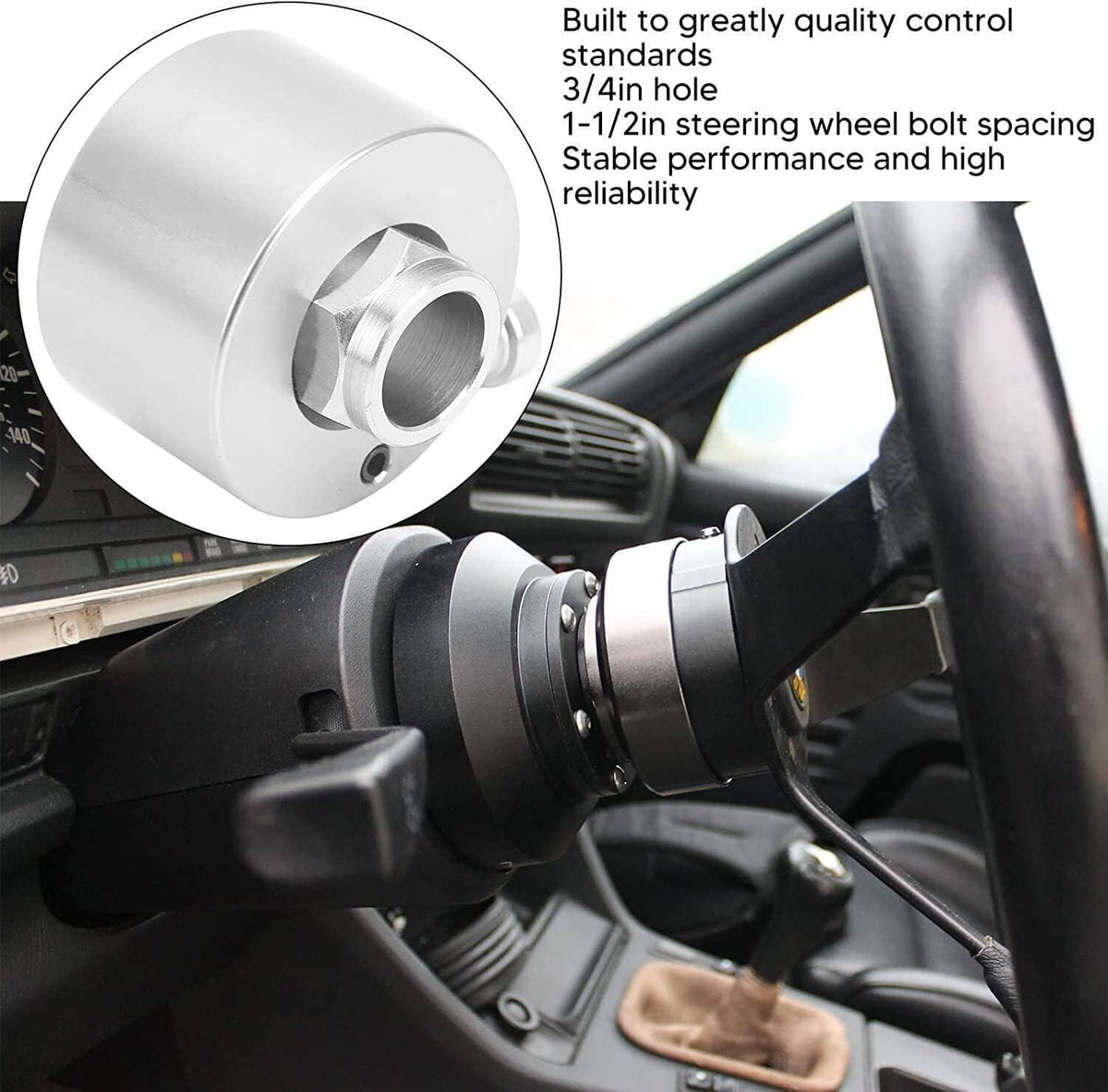 Solidspare Silver Steering Wheel Quick Release Disconnect Hub 3/4" Shaft Size For IMCA NHRA