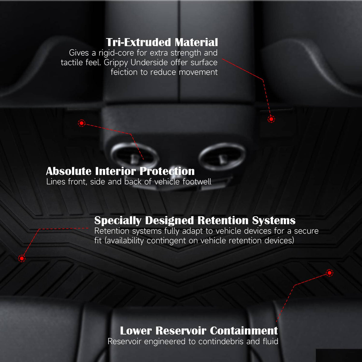 Solidspare All Weather Floor Liners Mats For Ford F-150 Super Crew Cab TPE Rubber 15-24 New