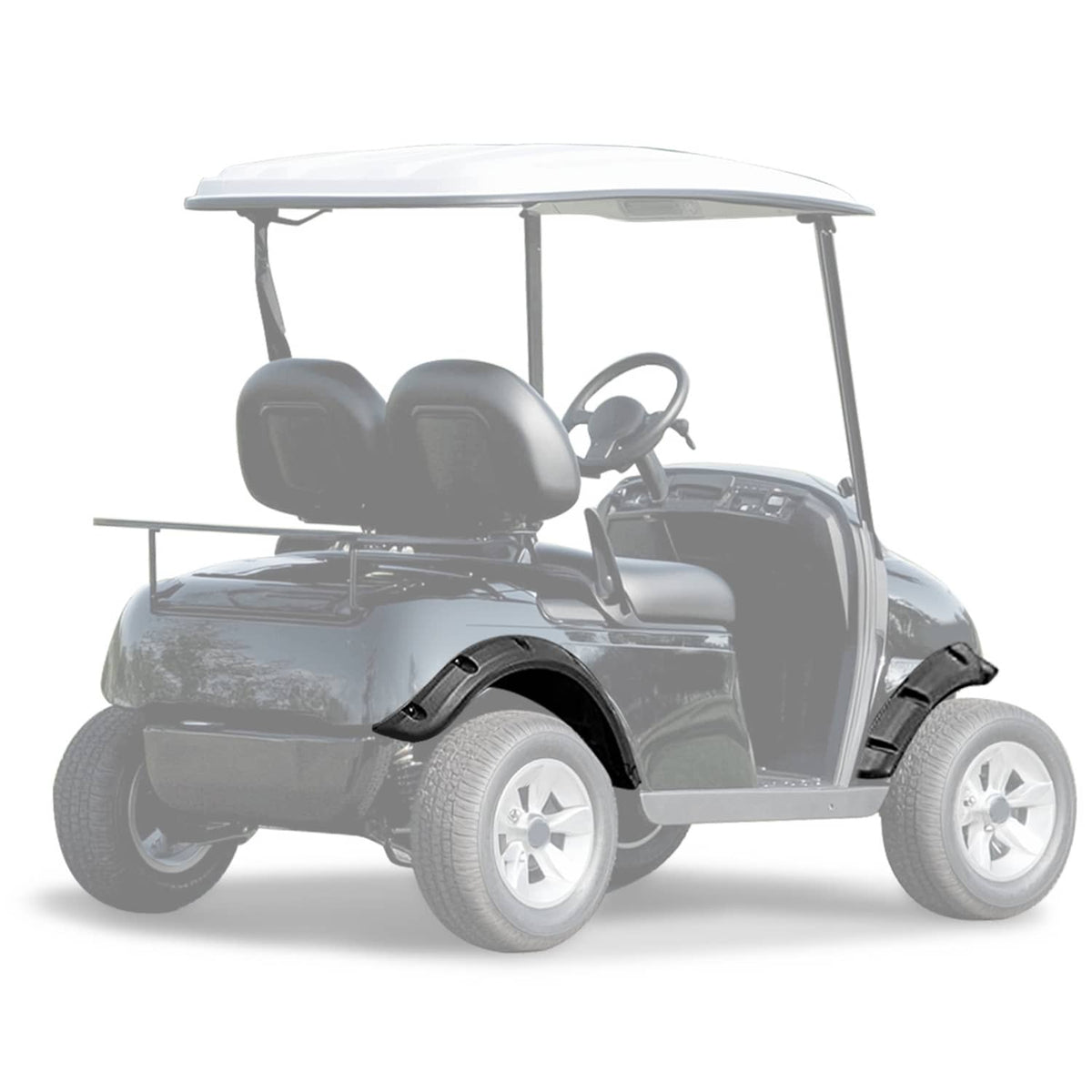 Solidspare 4 PCS Front and Rear Golf Cart Standard Fender Flares Set for Club Car Precedent