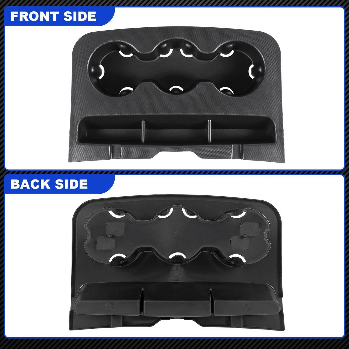 Solidspare 23362989 Front Seat Cup Holder Liner Holds 3 Cups For 2015-2018 Silverado Sierra