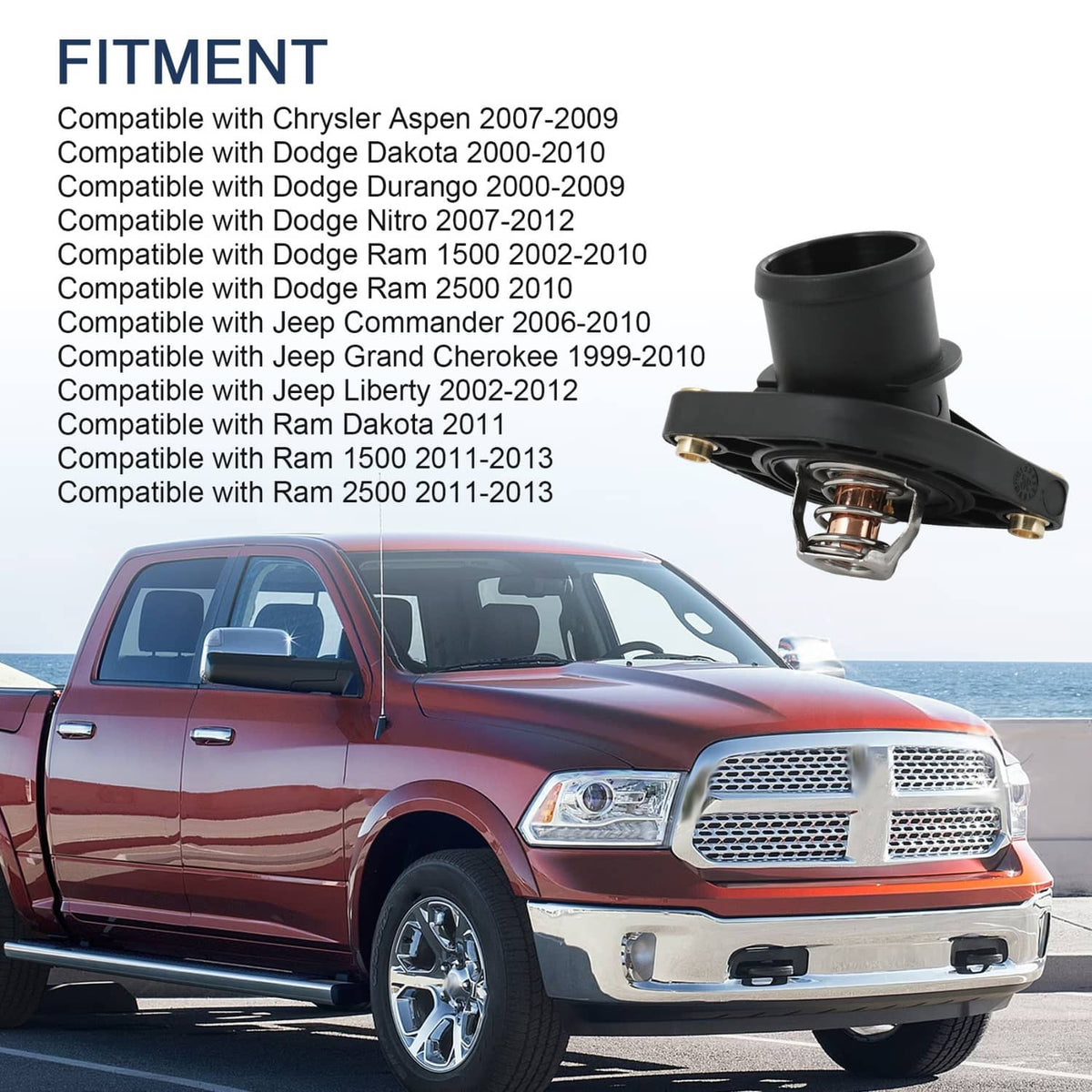 Solidspare 902-3312 Thermostat Housing for Ram Truck 1500 Jeep Liberty Dodge Nitro