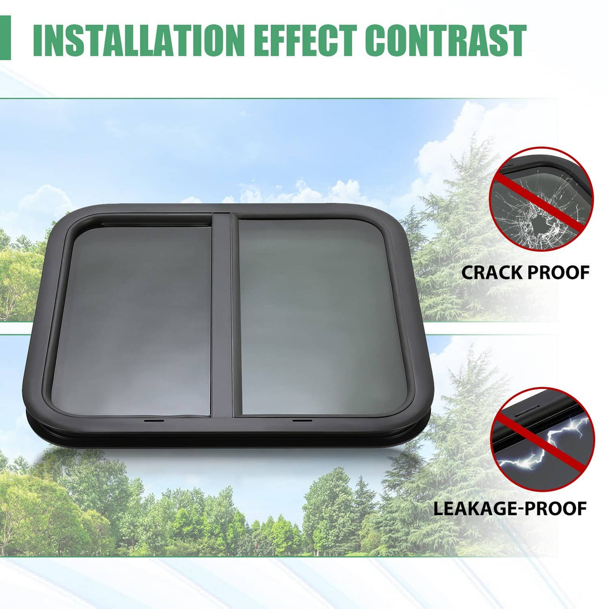Solidspare Tinted Glass For Camper Trailer Horizontal Sliding Window RV Window 24" x 22"