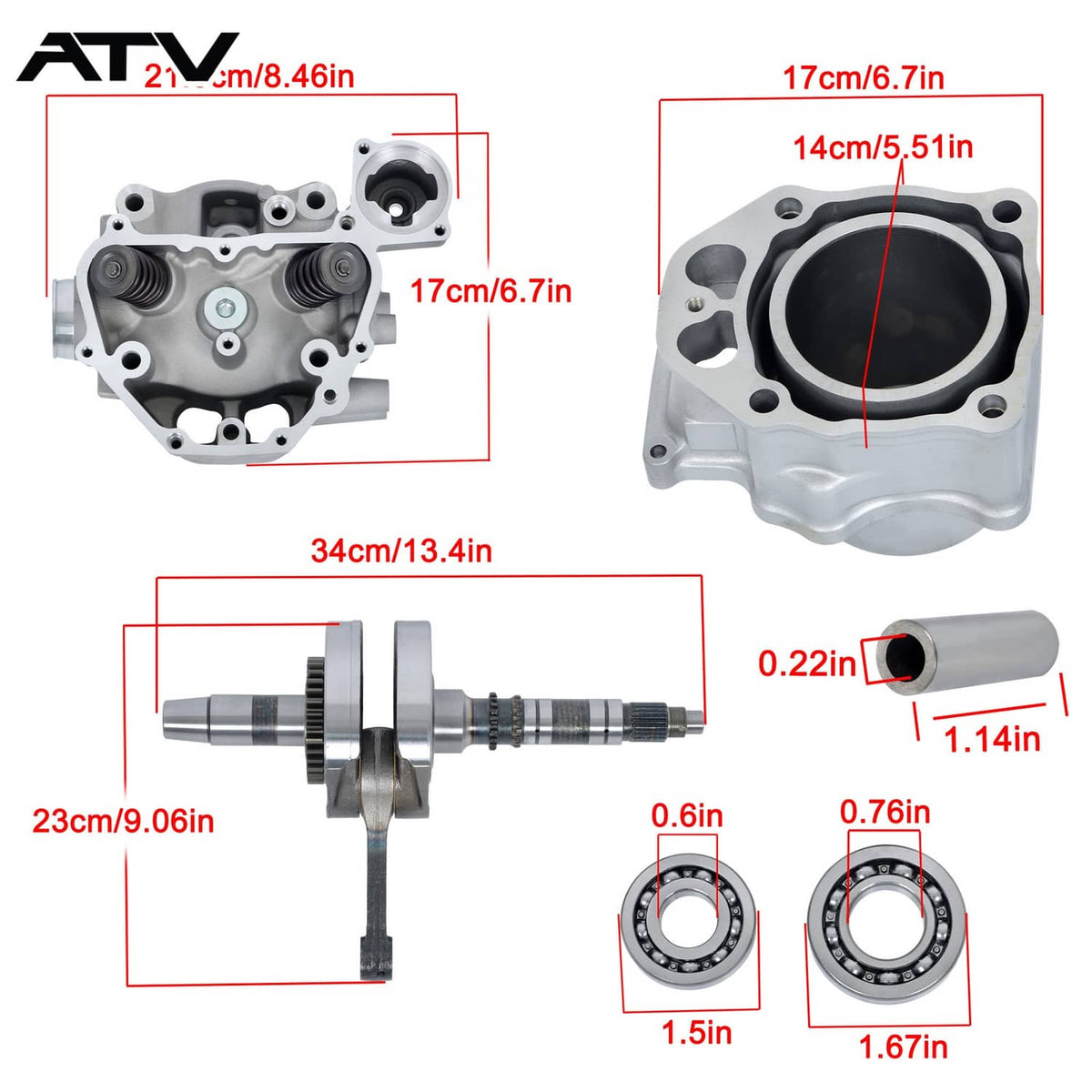 Solidspare For Honda TRX420 2009-24 Cylinder head Repair Kit Crankshaft Bearing Rebuild Kit