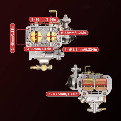 Solidspare Weber 32/36 DGEV DGV 2 Barrel Carburetor For Nissan Toyota Pickup Mazda B2000