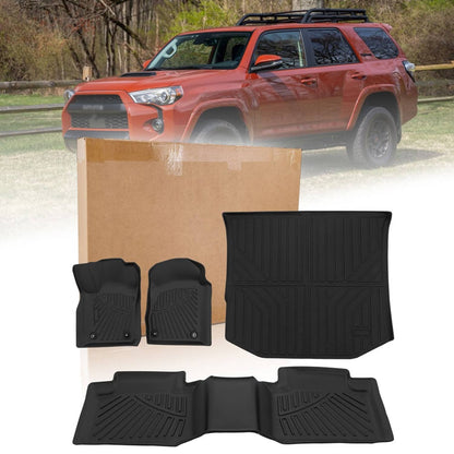 Solidspare For 2013-2024 Toyota 4Runner Floor Mats w/ Cargo Liner All Weather TPE 3D Molded