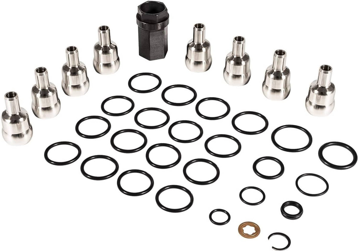 Solid Spare Oil Rail Ball Tube O-Rings Repair Kit Injector Seal Kit for Ford 6.0L 2003-2007