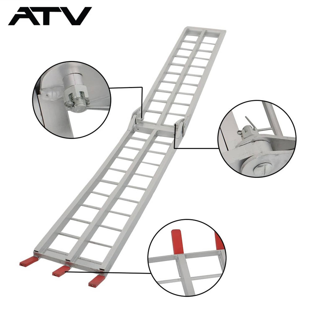 Solidspare Fit For Pickup Trucks Bed 2 × Aluminum Ramp 1500 LBS Foldable Loading Ramps