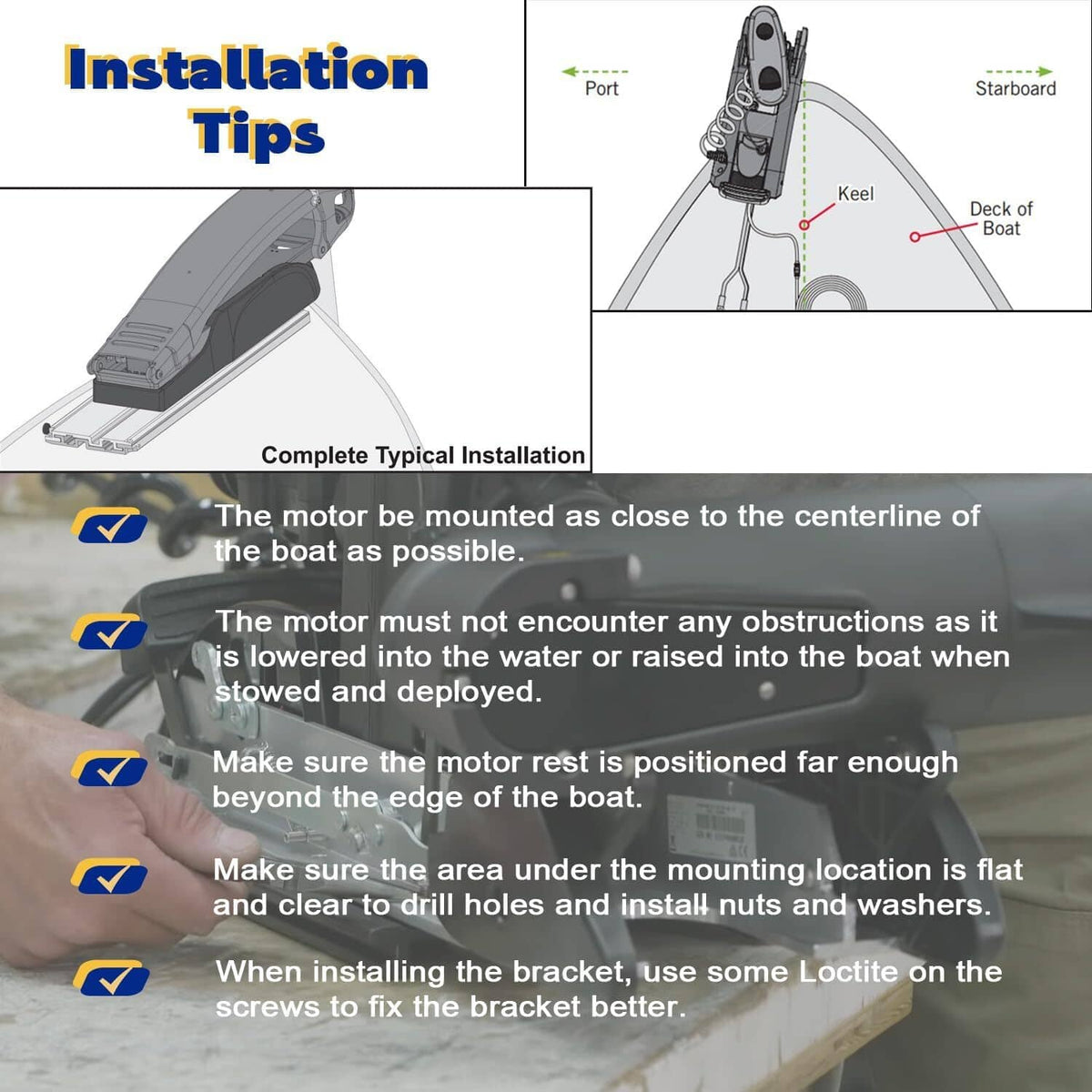 Solid Spare For Minn Kota 1862014 MKA-42 Aluminum Quick Release Bracket Trolling Motor Mount