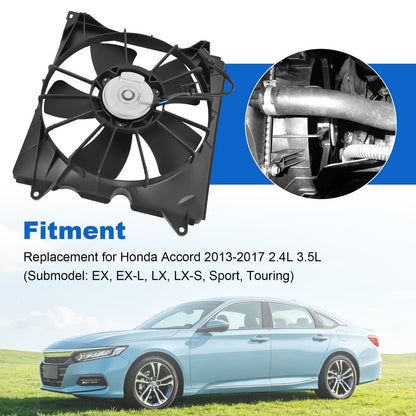Solidspare Radiator Cooling Fan Assembly Driver Side 2013-2017 For Honda Accord 620-289