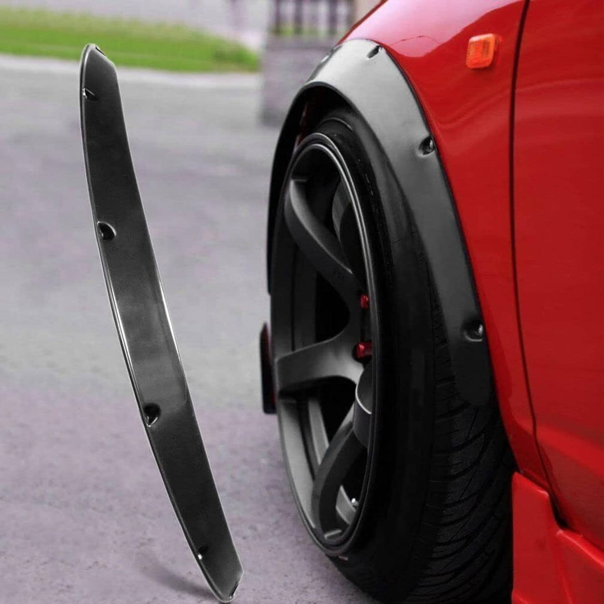 Solidspare 4x Fender Flares Polyurethane Wide Car Wheel Arches Body Kit Universal Balck