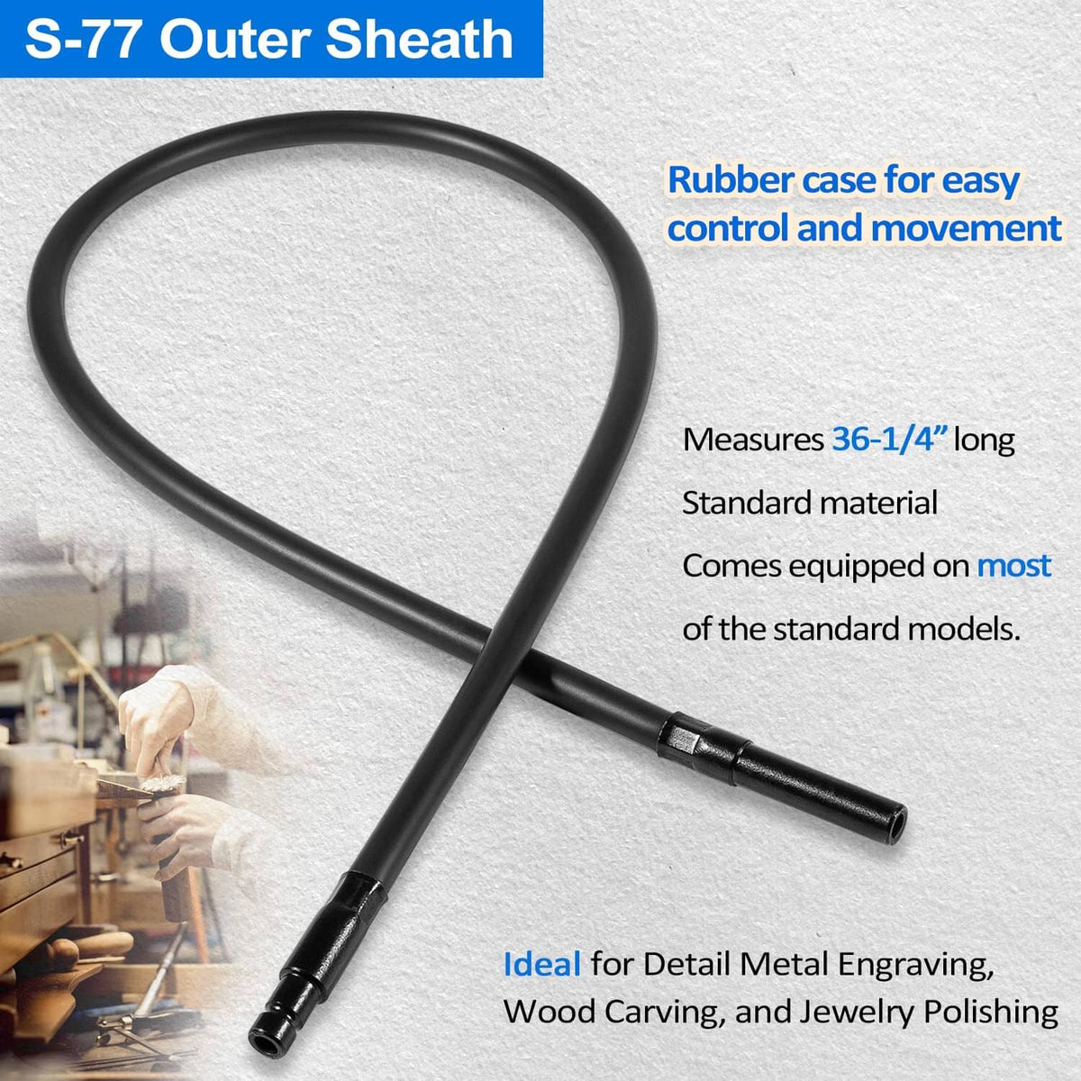 Solid Spare For Foredom Flexshaft Inner Shaft & Outer Sheath Set for CC LR S SR TX Series