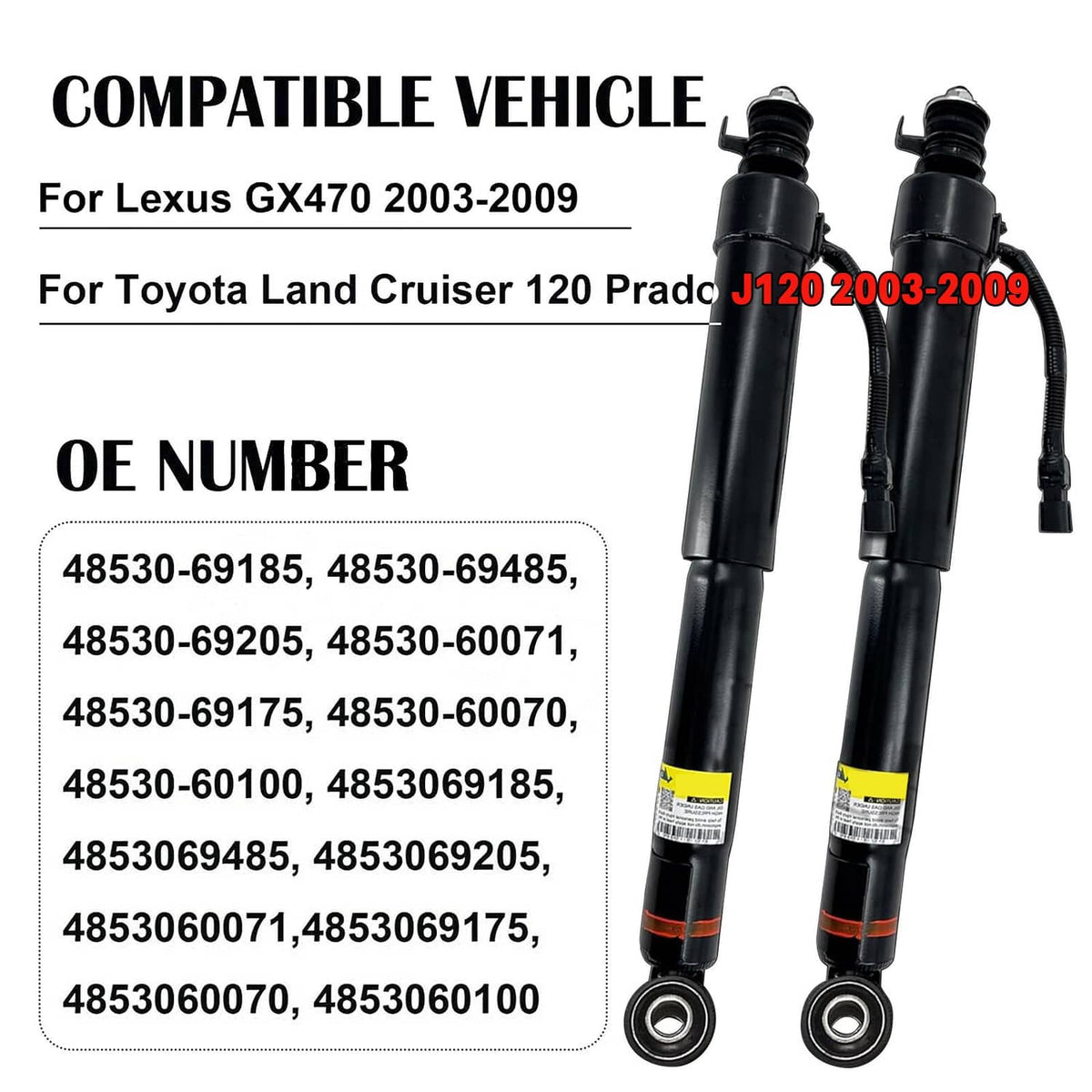 Solidspare 4X Front Rear Shock Absorber Strut Assys For Lexus GX470 Toyota Land Cruiser 120