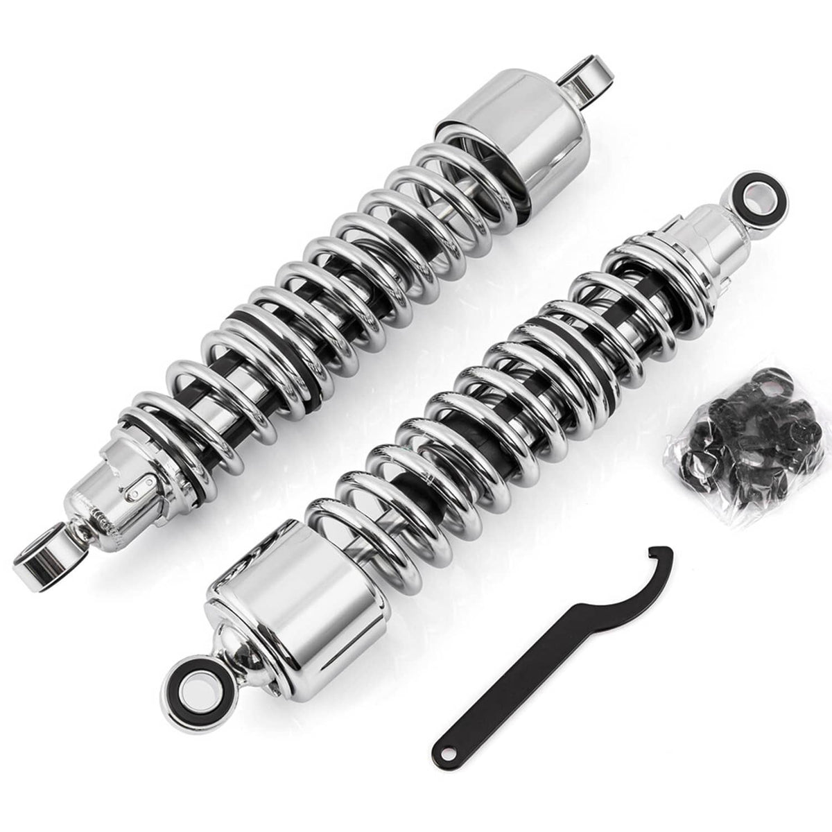 Solidspare Chrome 15" Rear Shocks Absorbers for Harley Sportster 883 Roadster XL883R 02-17